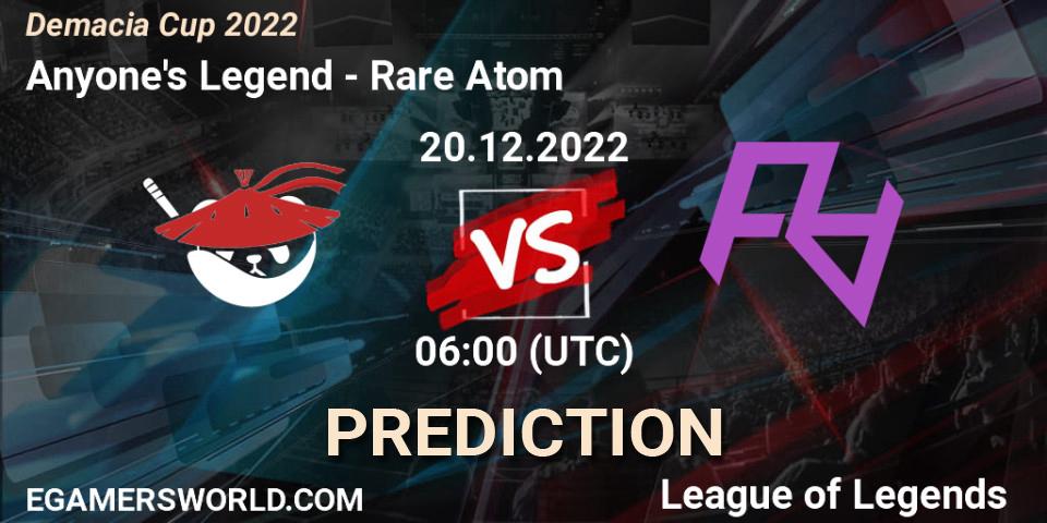 Pronósticos Anyone's Legend - Rare Atom. 20.12.22. Demacia Cup 2022 - LoL