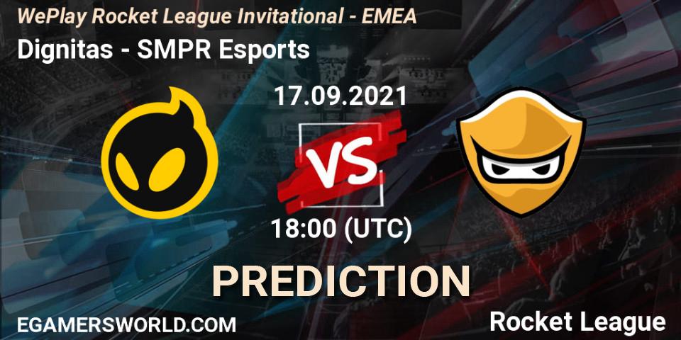 Pronósticos Dignitas - SMPR Esports. 17.09.2021 at 18:00. WePlay Rocket League Invitational - EMEA - Rocket League