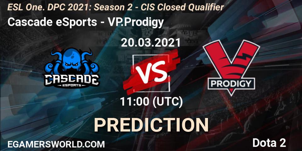 Pronósticos Cascade eSports - VP.Prodigy. 20.03.2021 at 11:01. ESL One. DPC 2021: Season 2 - CIS Closed Qualifier - Dota 2