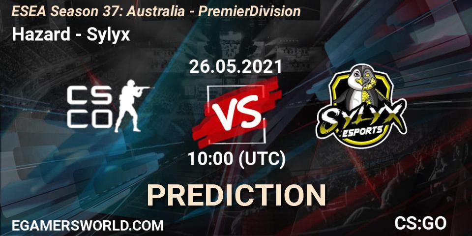 Pronósticos Hazard - Sylyx. 26.05.2021 at 10:00. ESEA Season 37: Australia - Premier Division - Counter-Strike (CS2)