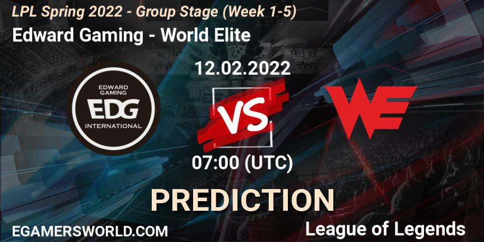 Pronósticos Edward Gaming - World Elite. 12.02.22. LPL Spring 2022 - Group Stage (Week 1-5) - LoL