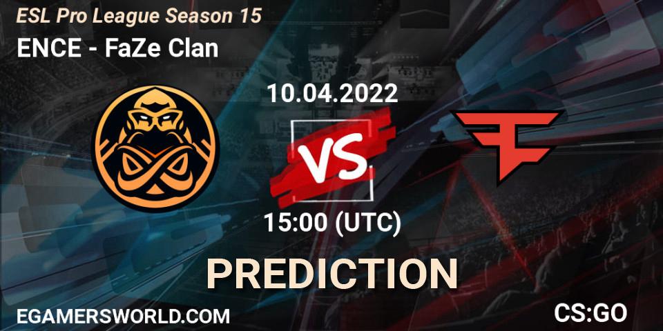 Pronósticos ENCE - FaZe Clan. 10.04.2022 at 15:00. ESL Pro League Season 15 - Counter-Strike (CS2)