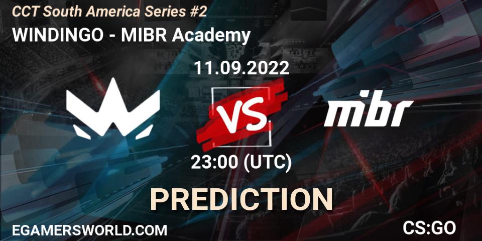 Pronósticos WINDINGO - MIBR Academy. 11.09.2022 at 23:30. CCT South America Series #2 - Counter-Strike (CS2)