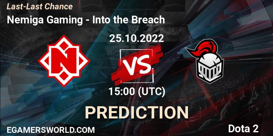 Pronósticos Nemiga Gaming - Into the Breach. 25.10.2022 at 15:35. Last-Last Chance - Dota 2