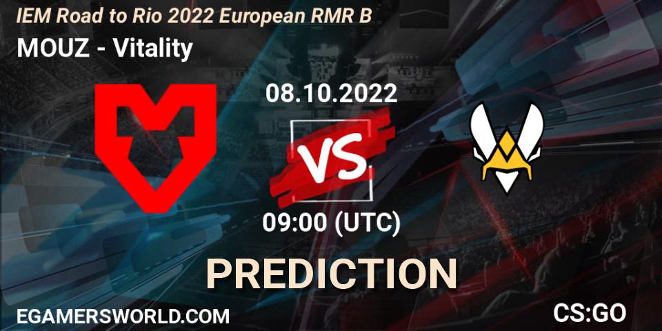 Pronósticos MOUZ - Vitality. 08.10.22. IEM Road to Rio 2022 European RMR B - CS2 (CS:GO)