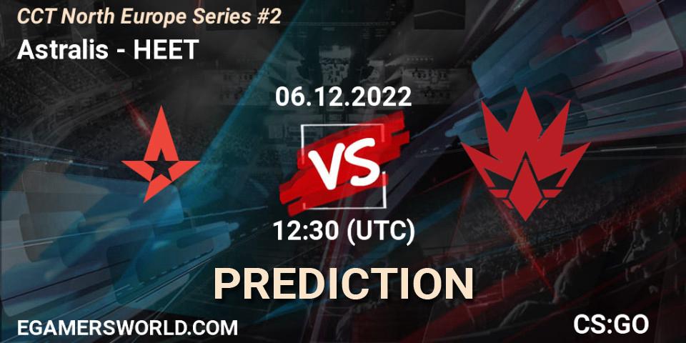 Pronósticos Astralis - HEET. 06.12.2022 at 13:40. CCT North Europe Series #2 - Counter-Strike (CS2)