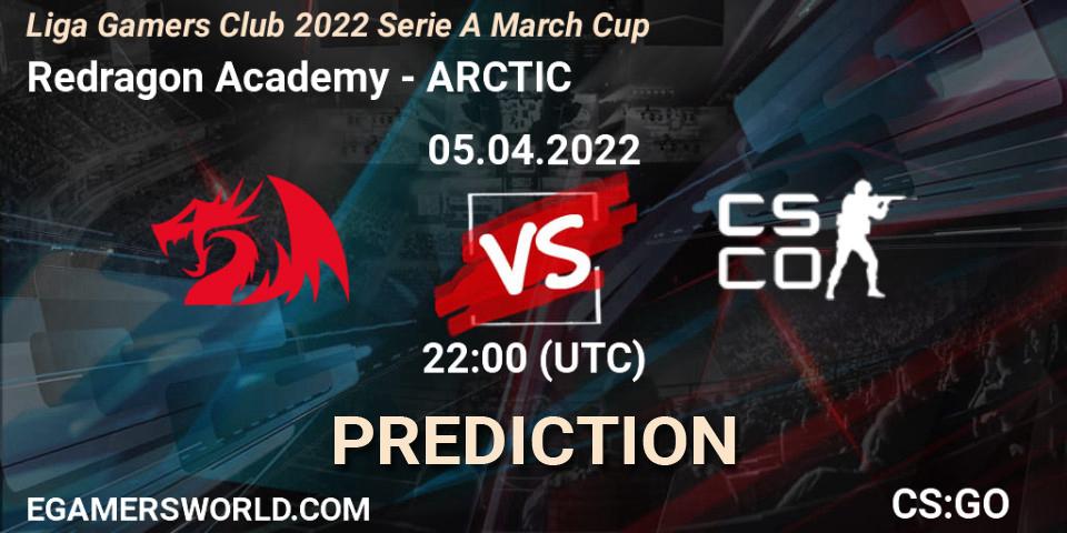 Pronósticos Redragon Academy - ARCTIC. 05.04.2022 at 22:45. Liga Gamers Club 2022 Serie A March Cup - Counter-Strike (CS2)