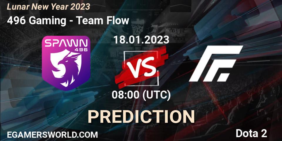 Pronósticos 496 Gaming - Team Flow. 18.01.2023 at 08:53. Lunar New Year 2023 - Dota 2