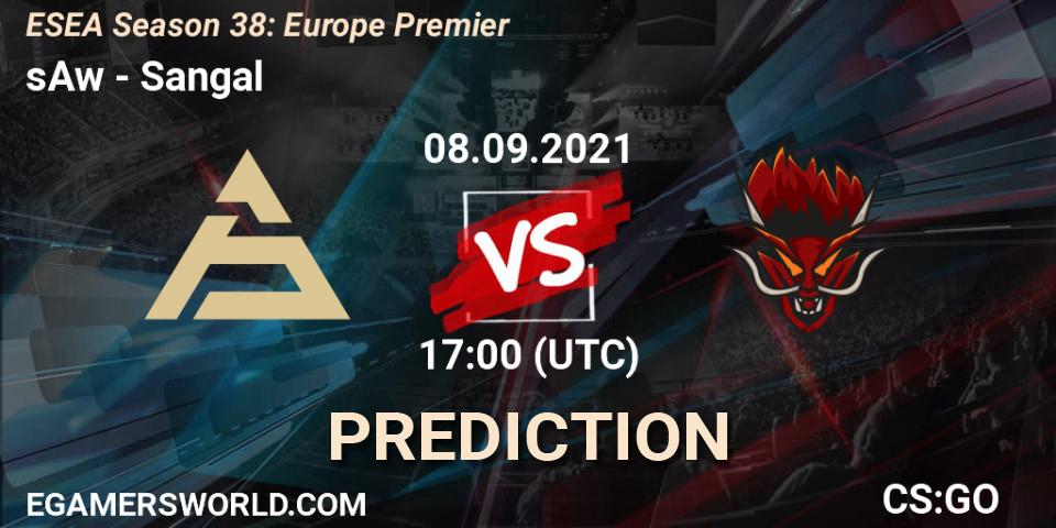 Pronósticos sAw - Sangal. 24.09.2021 at 17:00. ESEA Season 38: Europe Premier - Counter-Strike (CS2)