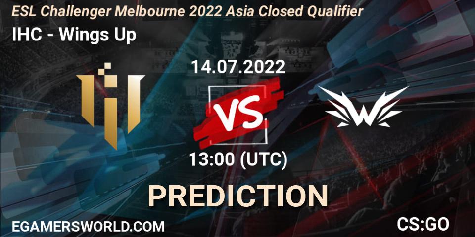 Pronósticos IHC - Wings Up. 14.07.2022 at 13:00. ESL Challenger Melbourne 2022 Asia Closed Qualifier - Counter-Strike (CS2)