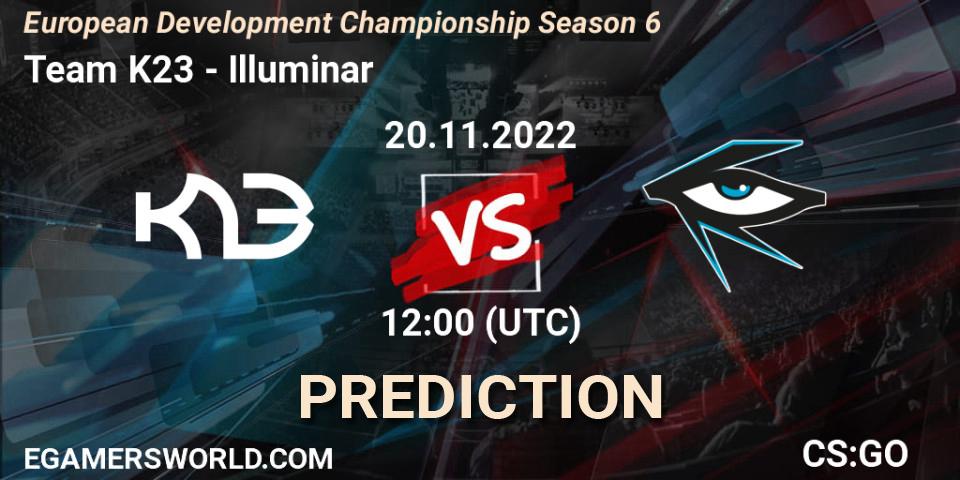 Pronósticos Team K23 - Illuminar. 20.11.2022 at 12:00. European Development Championship Season 6 - Counter-Strike (CS2)