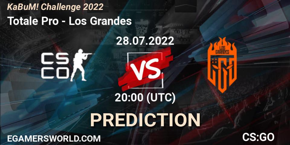 Pronósticos Totale Pro - Los Grandes. 28.07.2022 at 20:00. KaBuM! Challenge 2022 - Counter-Strike (CS2)