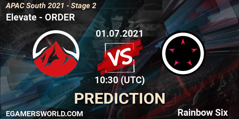 Pronósticos Elevate - ORDER. 01.07.2021 at 10:30. APAC South 2021 - Stage 2 - Rainbow Six