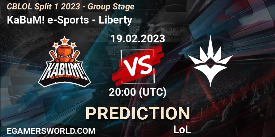 Pronósticos KaBuM! e-Sports - Liberty. 19.02.2023 at 20:15. CBLOL Split 1 2023 - Group Stage - LoL
