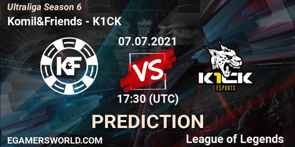 Pronósticos Komil&Friends - K1CK. 15.06.2021 at 17:30. Ultraliga Season 6 - LoL