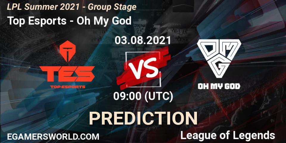 Pronósticos Top Esports - Oh My God. 03.08.21. LPL Summer 2021 - Group Stage - LoL