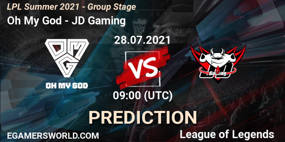 Pronósticos Oh My God - JD Gaming. 28.07.21. LPL Summer 2021 - Group Stage - LoL