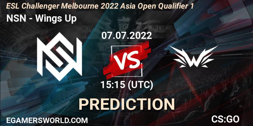 Pronósticos NSN - Wings Up. 07.07.2022 at 15:15. ESL Challenger Melbourne 2022 Asia Open Qualifier 1 - Counter-Strike (CS2)