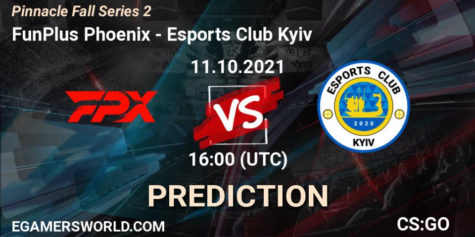 Pronósticos FunPlus Phoenix - Esports Club Kyiv. 11.10.2021 at 16:00. Pinnacle Fall Series #2 - Counter-Strike (CS2)
