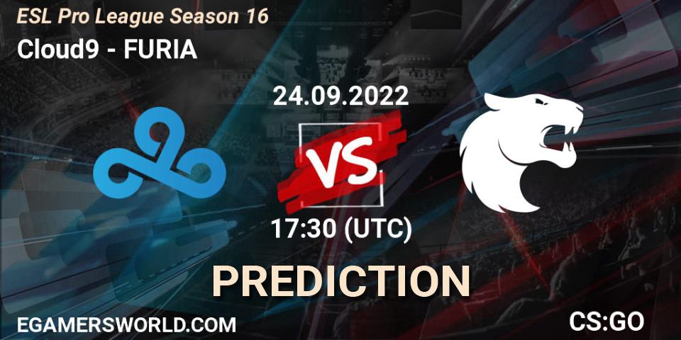 Pronósticos Cloud9 - FURIA. 24.09.22. ESL Pro League Season 16 - CS2 (CS:GO)