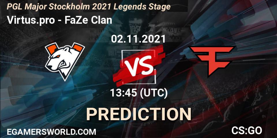 Pronósticos Virtus.pro - FaZe Clan. 02.11.21. PGL Major Stockholm 2021 Legends Stage - CS2 (CS:GO)