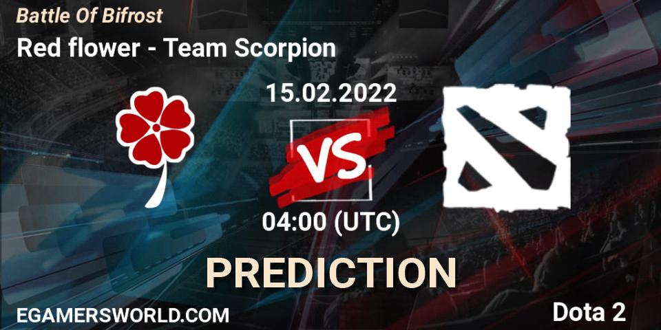 Pronósticos Red flower - Team Scorpion. 15.02.2022 at 04:06. Battle Of Bifrost - Dota 2