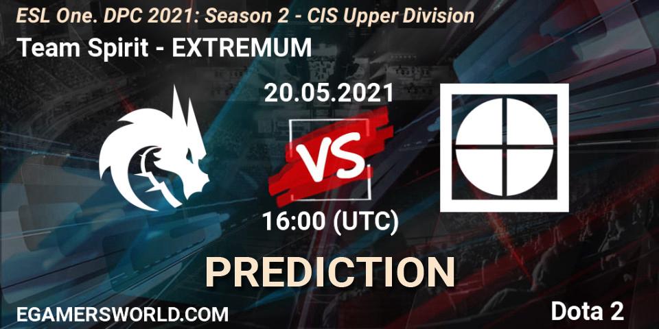 Pronósticos Team Spirit - EXTREMUM. 20.05.21. ESL One. DPC 2021: Season 2 - CIS Upper Division - Dota 2