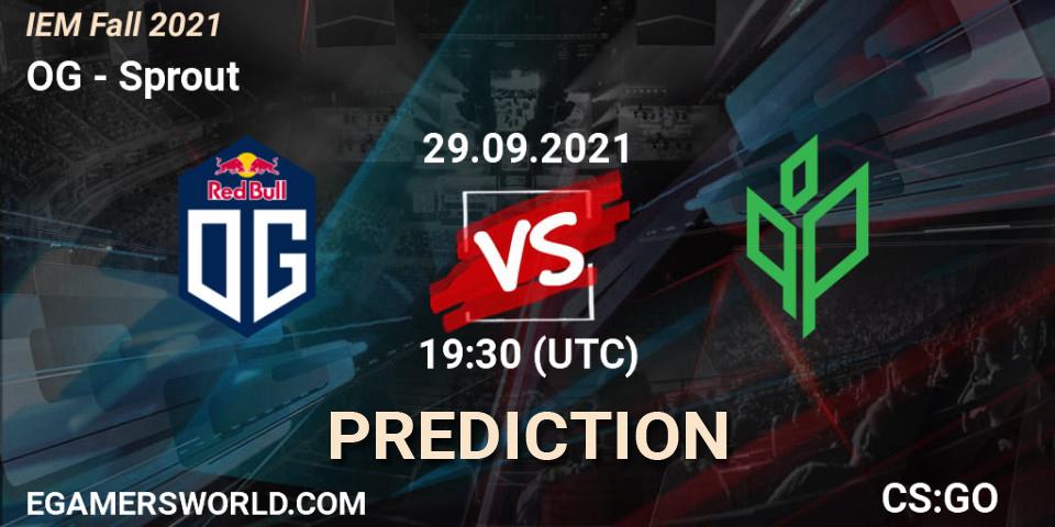 Pronósticos OG - Sprout. 29.09.2021 at 20:15. IEM Fall 2021: Europe RMR - Counter-Strike (CS2)