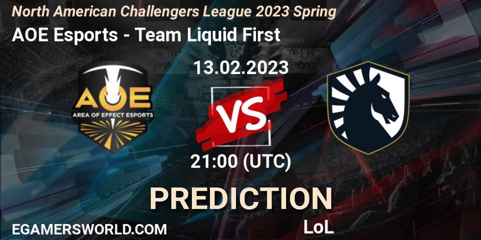 Pronósticos AOE Esports - Team Liquid First. 13.02.23. NACL 2023 Spring - Group Stage - LoL