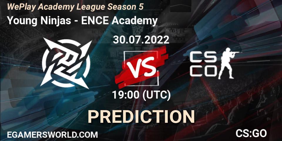 Pronósticos Young Ninjas - ENCE Academy. 30.07.2022 at 16:40. WePlay Academy League Season 5 - Counter-Strike (CS2)