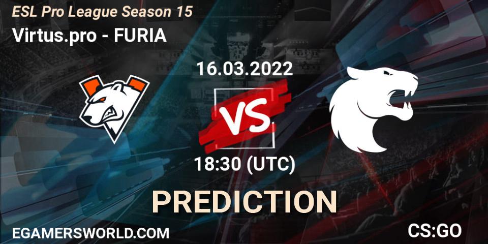 Pronósticos Outsiders - FURIA. 16.03.2022 at 19:00. ESL Pro League Season 15 - Counter-Strike (CS2)