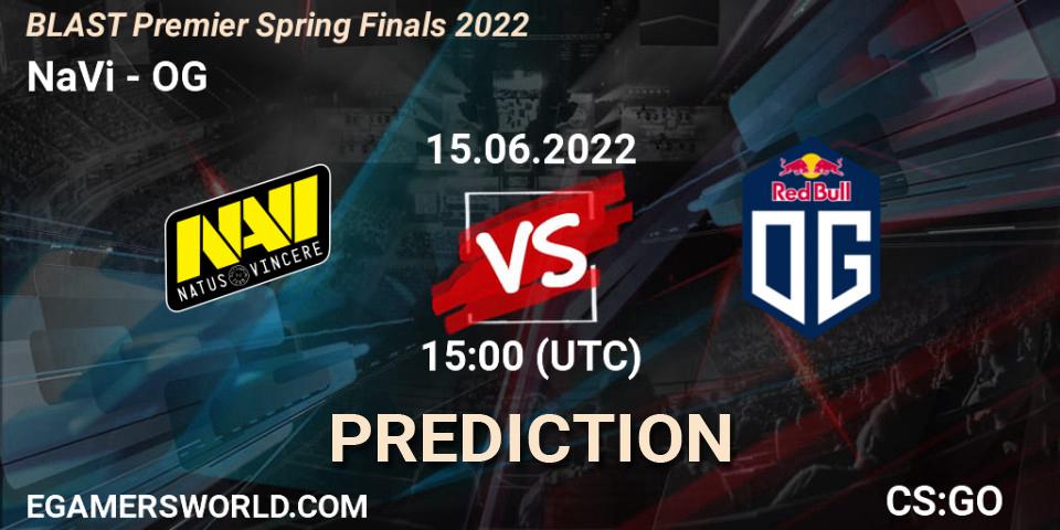 Pronósticos NaVi - OG. 15.06.2022 at 15:30. BLAST Premier Spring Finals 2022 - Counter-Strike (CS2)