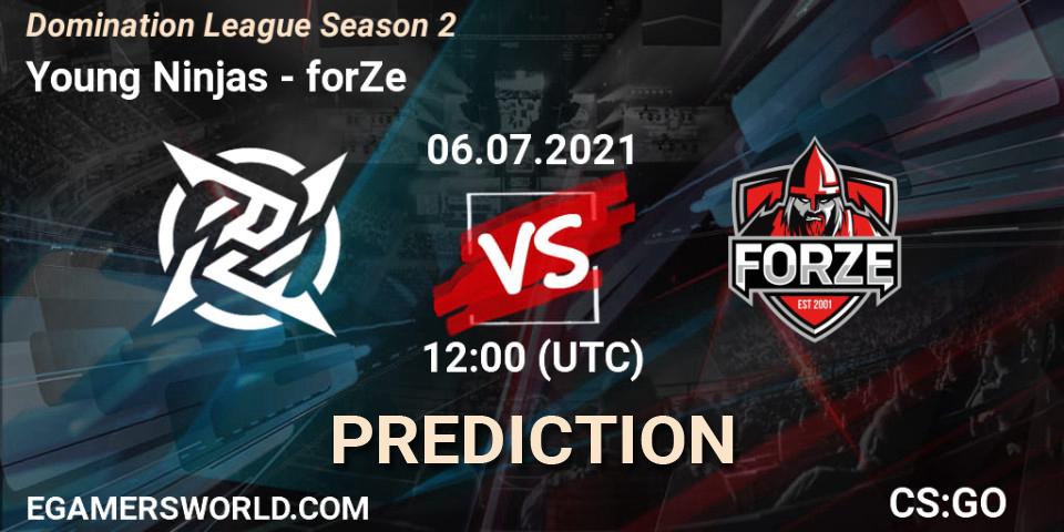 Pronósticos Young Ninjas - forZe. 06.07.2021 at 12:35. Domination League Season 2 - Counter-Strike (CS2)