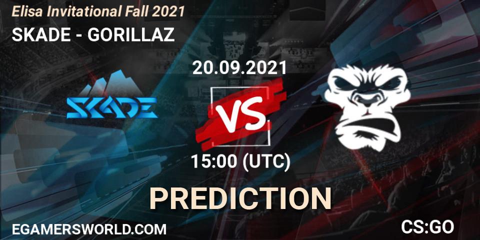Pronósticos SKADE - GORILLAZ. 20.09.2021 at 15:00. Elisa Invitational Fall 2021 - Counter-Strike (CS2)