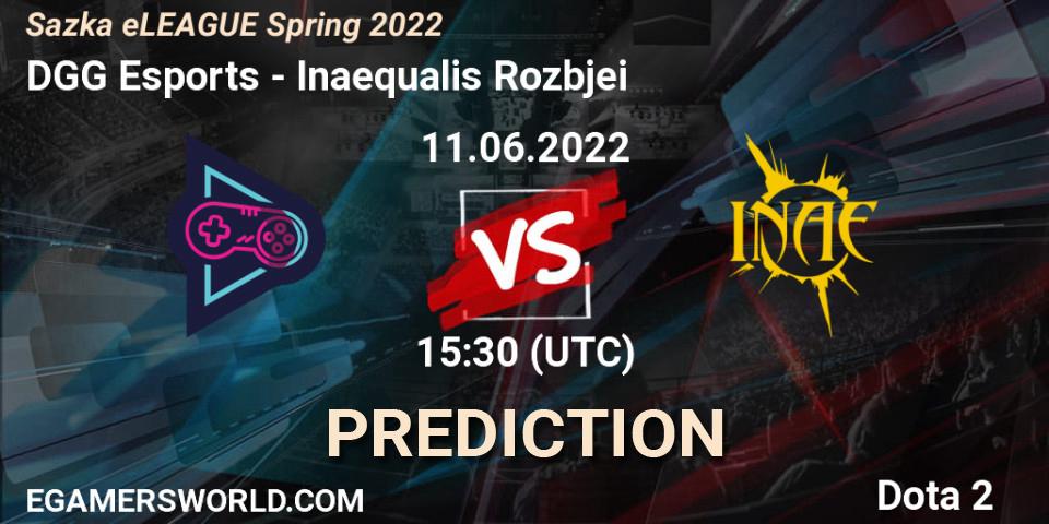 Pronósticos DGG Esports - Inaequalis Rozbíječi. 11.06.2022 at 15:09. Sazka eLEAGUE Spring 2022 - Dota 2