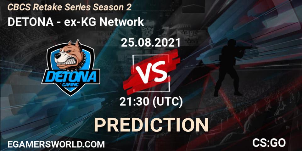 Pronósticos DETONA - ex-KG Network. 25.08.2021 at 21:30. CBCS Retake Series Season 2 - Counter-Strike (CS2)
