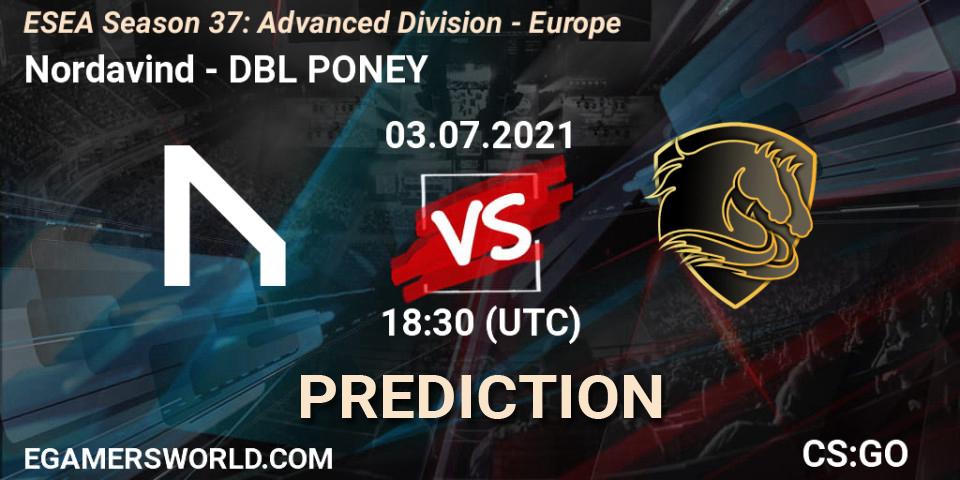 Pronósticos Nordavind - DBL PONEY. 03.07.21. ESEA Season 37: Advanced Division - Europe - CS2 (CS:GO)