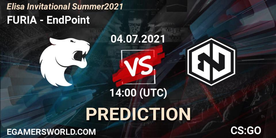 Pronósticos FURIA - EndPoint. 04.07.2021 at 14:00. Elisa Invitational Summer 2021 - Counter-Strike (CS2)