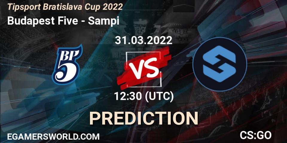 Pronósticos Budapest Five - Sampi. 31.03.2022 at 12:30. Road to MČR: Bratislava 2022 - Counter-Strike (CS2)