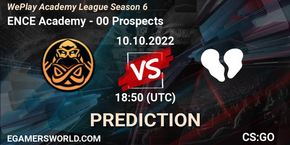 Pronósticos ENCE Academy - 00 Prospects. 13.10.2022 at 20:35. WePlay Academy League Season 6 - Counter-Strike (CS2)