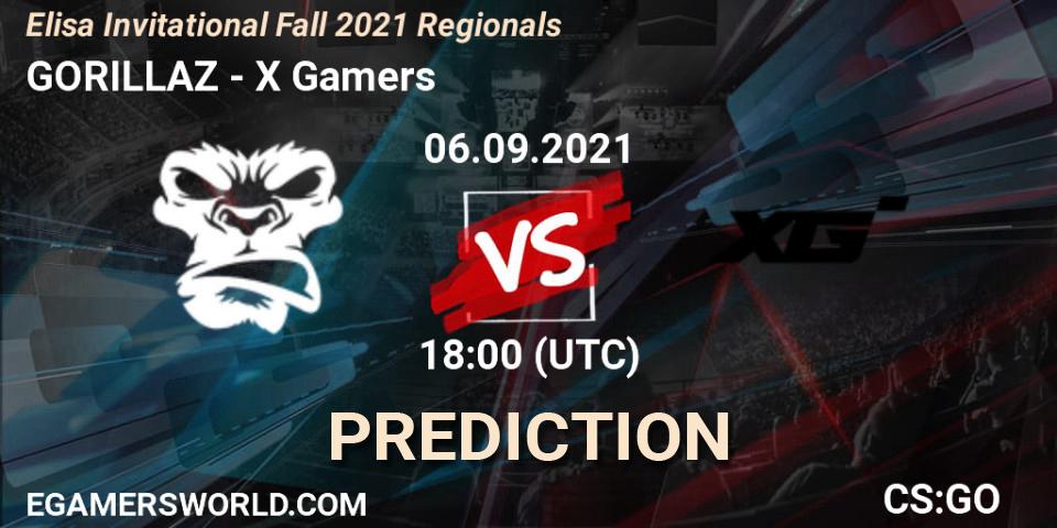 Pronósticos GORILLAZ - X Gamers. 06.09.2021 at 18:40. Elisa Invitational Fall 2021 Regionals - Counter-Strike (CS2)