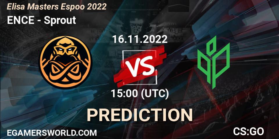 Pronósticos ENCE - Sprout. 16.11.2022 at 16:10. Elisa Masters Espoo 2022 - Counter-Strike (CS2)