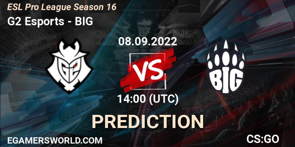 Pronósticos G2 Esports - BIG. 08.09.22. ESL Pro League Season 16 - CS2 (CS:GO)