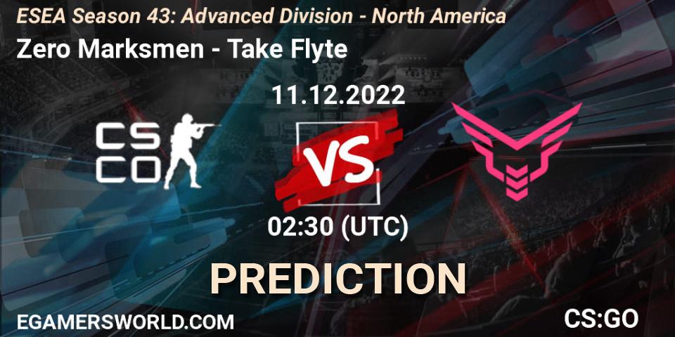 Pronósticos Zero Marksmen - Take Flyte. 11.12.22. ESEA Season 43: Advanced Division - North America - CS2 (CS:GO)