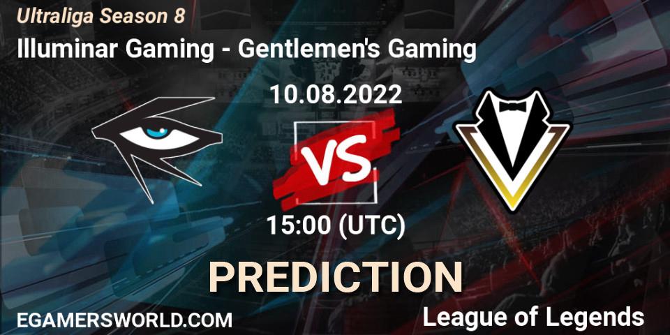Pronósticos Illuminar Gaming - Gentlemen's Gaming. 10.08.2022 at 15:00. Ultraliga Season 8 - LoL