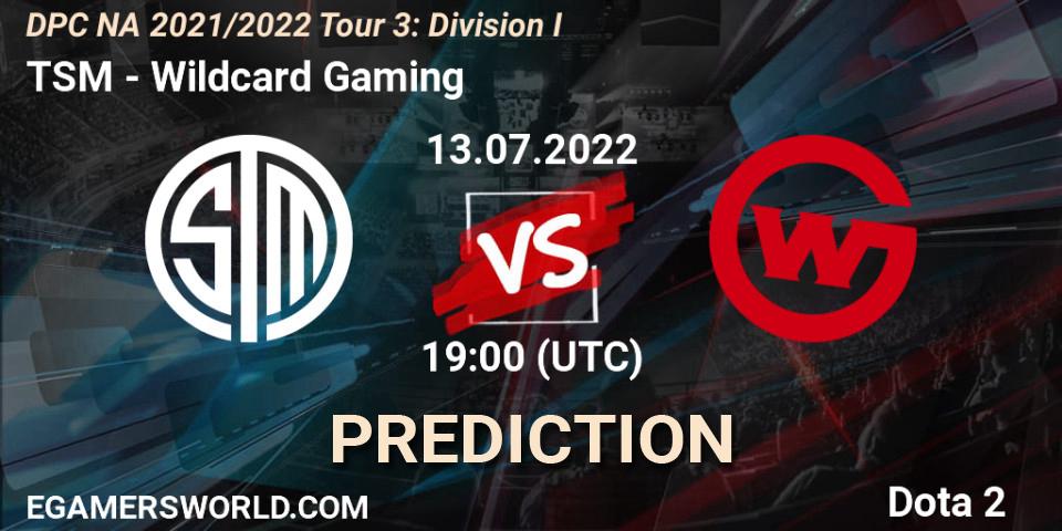Pronósticos TSM - Wildcard Gaming. 13.07.22. DPC NA 2021/2022 Tour 3: Division I - Dota 2