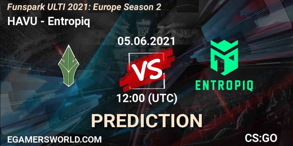Pronósticos HAVU - Entropiq. 05.06.2021 at 12:00. Funspark ULTI 2021: Europe Season 2 - Counter-Strike (CS2)