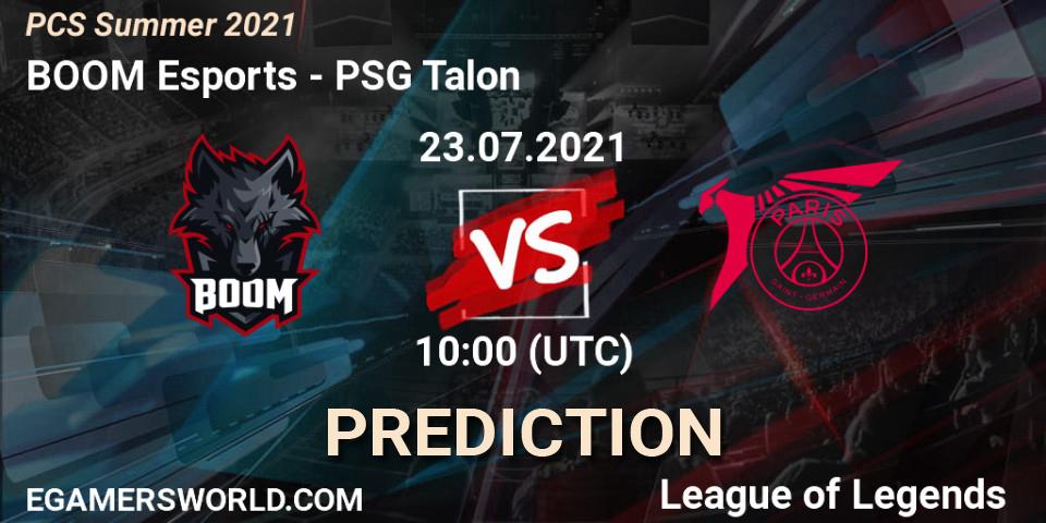 Pronósticos BOOM Esports - PSG Talon. 23.07.2021 at 10:00. PCS Summer 2021 - LoL