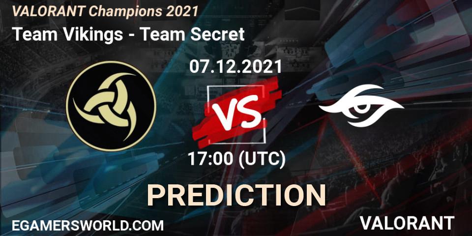 Pronósticos Team Vikings - Team Secret. 07.12.2021 at 18:30. VALORANT Champions 2021 - VALORANT