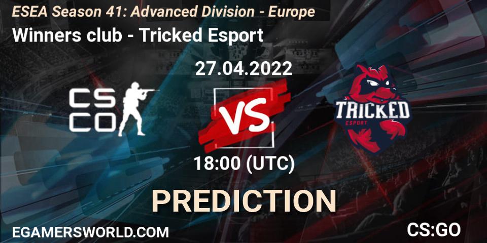Pronósticos Winners club - Tricked Esport. 27.04.2022 at 18:00. ESEA Season 41: Advanced Division - Europe - Counter-Strike (CS2)